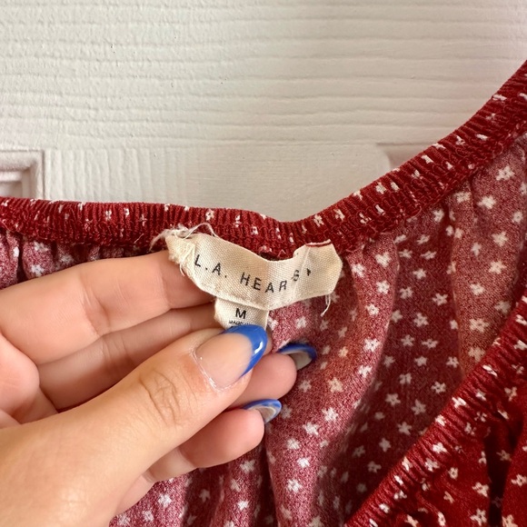 Pacsun Polka Dot Cropped Blouse - Picture 2 of 3